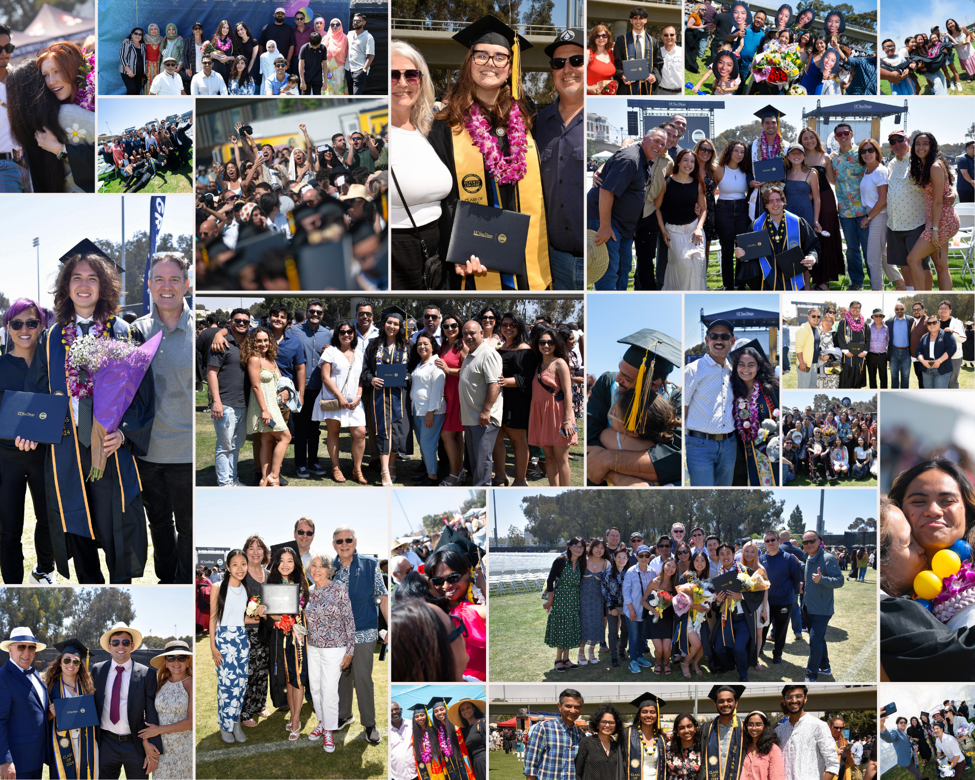 Collage of SeVIIe Families at Commencement